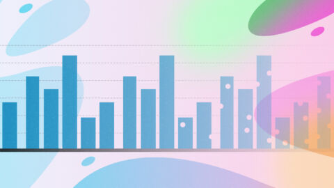 A bar chart is shown left to right across the image, fading as it moves toward the right to demonstrate the risk of losing relevancy. The background is a colorful lava lamp design indicative of the many changing factors that influence measurement.